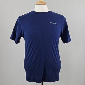 Patagonia Organic Cotton Blue Graphic T-Shirt | Men's Small FLAWS